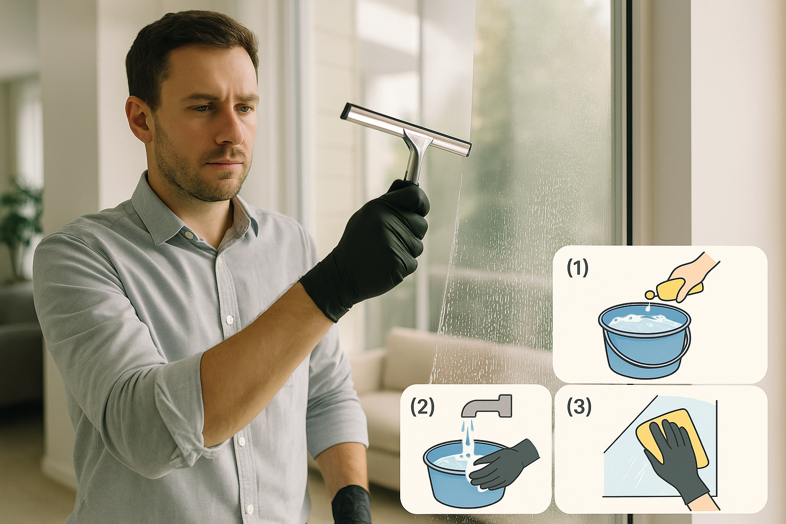 méthode nettoyage vitres étape par étape