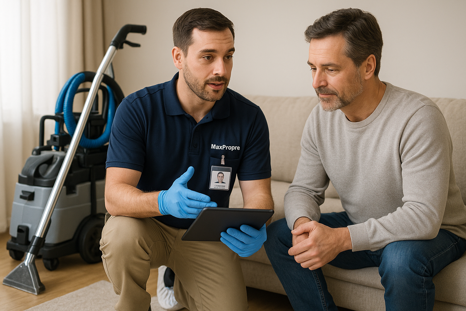 Équipe professionnelle MaxPropre à Bruxelles - ponctualité et respect