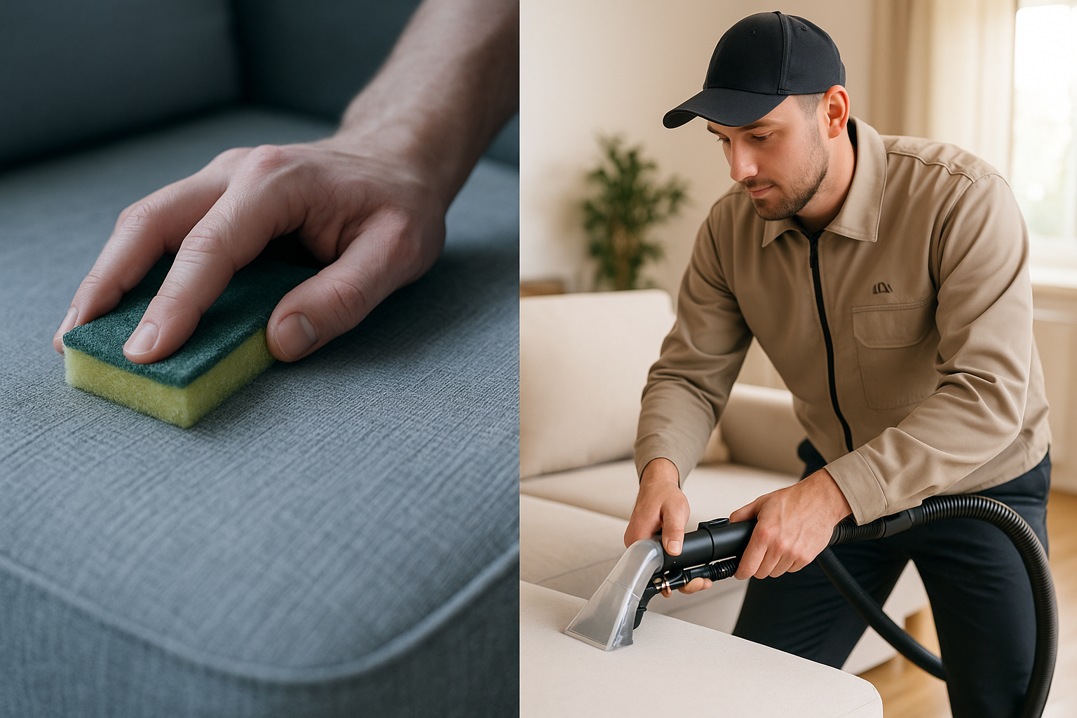 Canapé propre après nettoyage professionnel MaxPropre