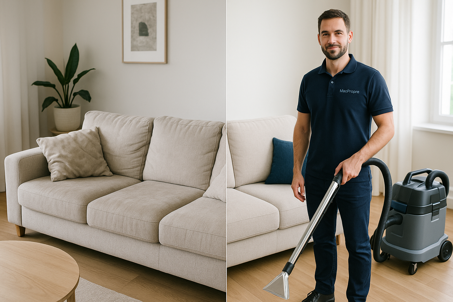 Canapé avant nettoyage - MaxPropre