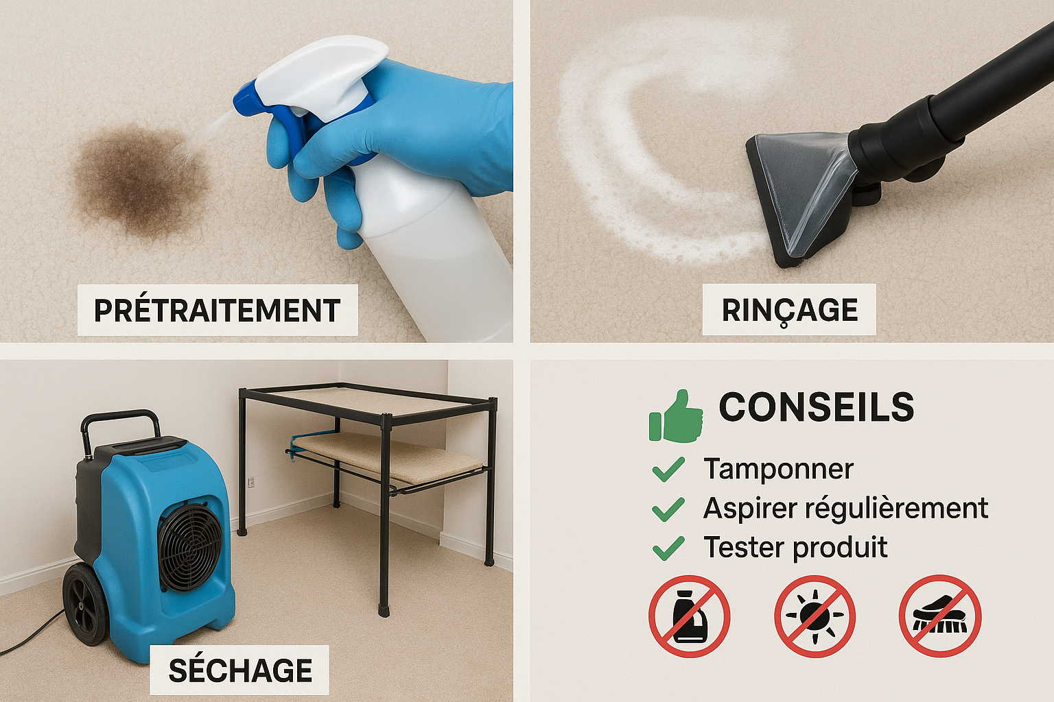 Résumé nettoyage tapis - quand appeler un professionnel