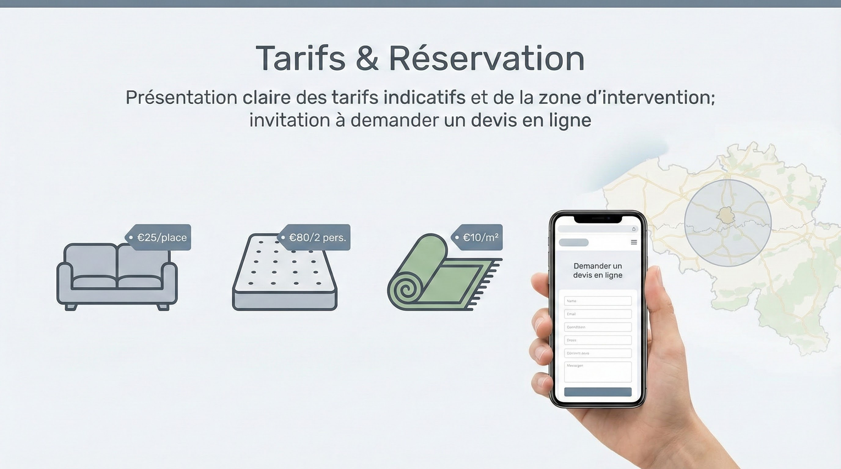 Tarifs indicatifs nettoyage auréoles canapés tapis matelas