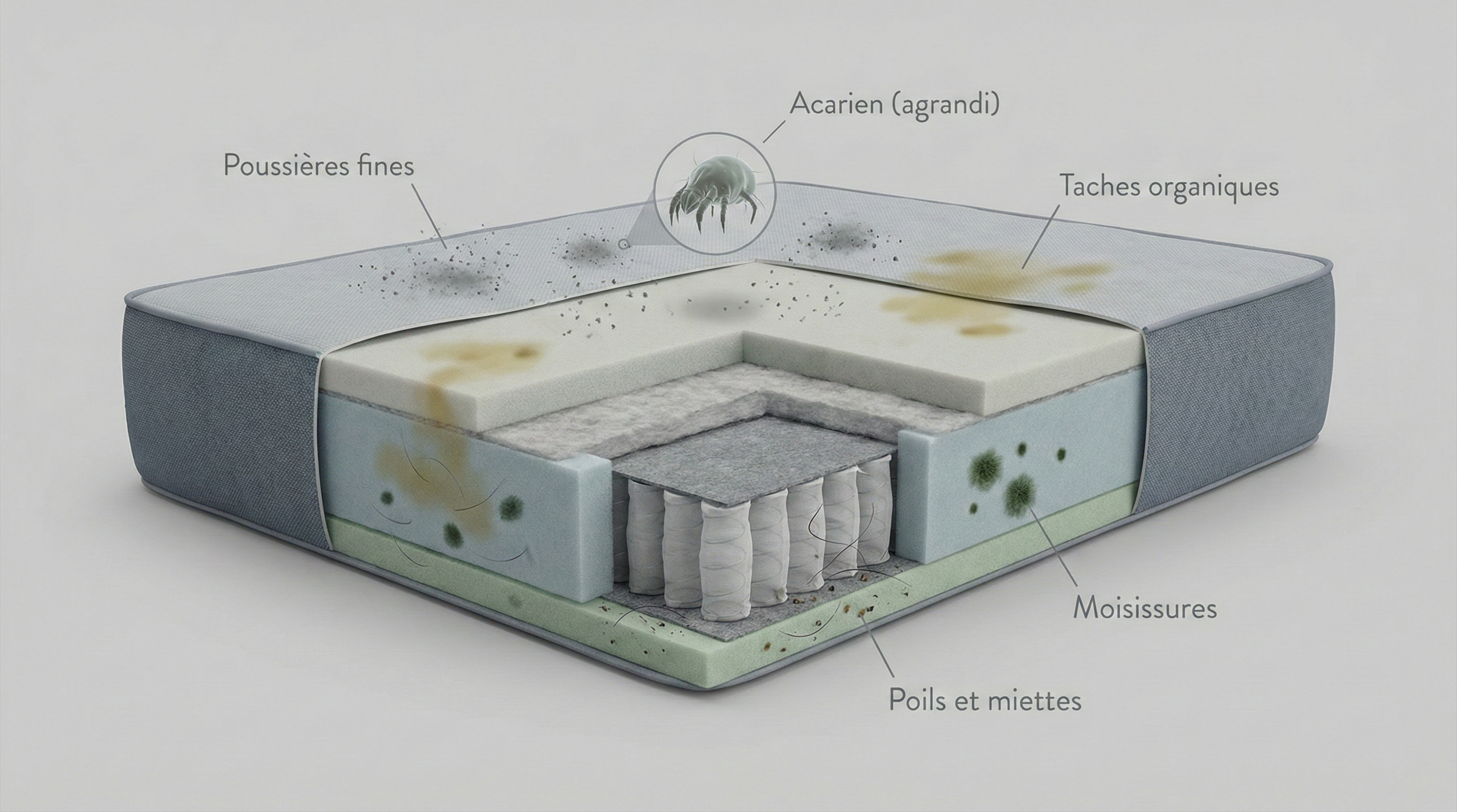 Nettoyage de matelas - poussière et acariens