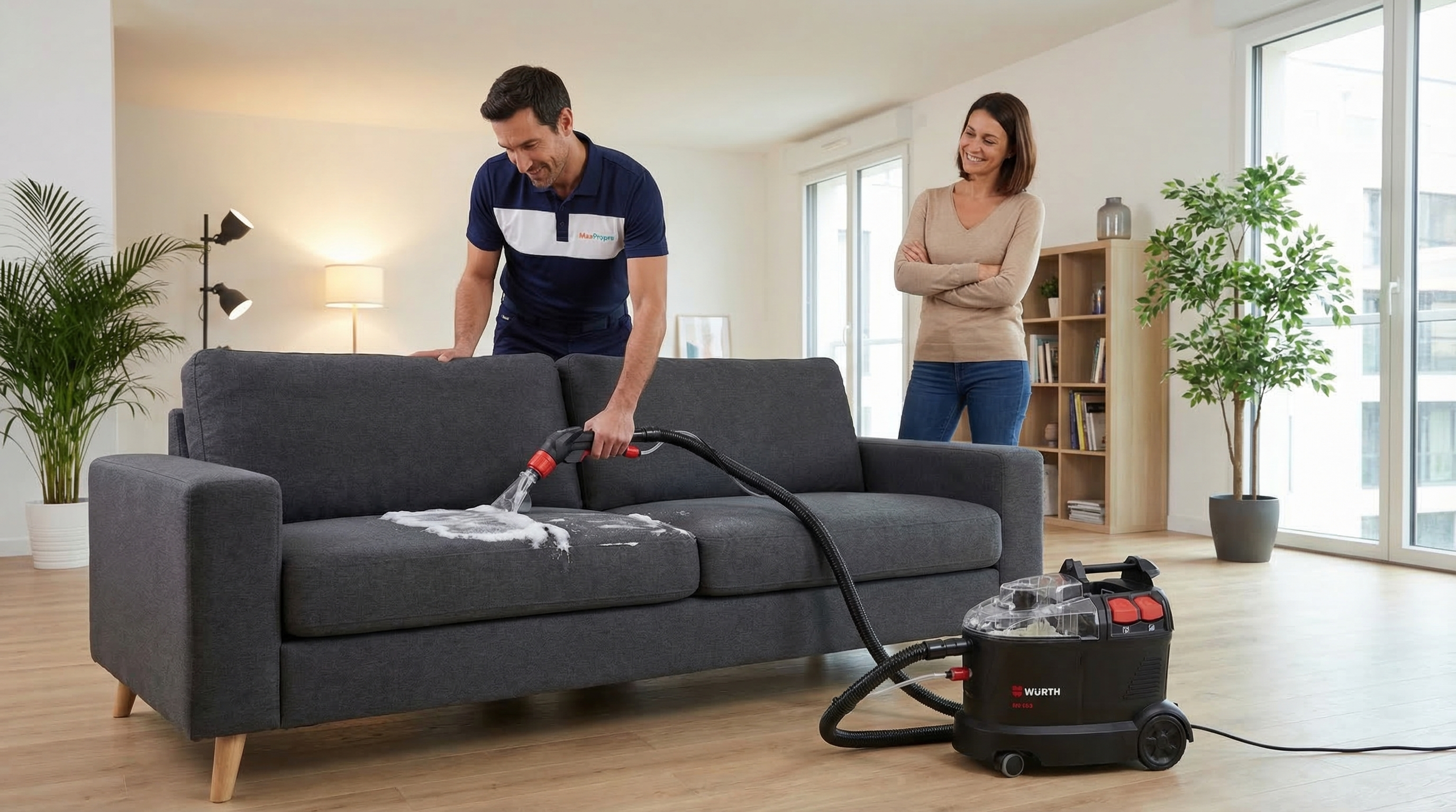 technicien MaxPropre nettoyage professionnel canapé injection-extraction domicile