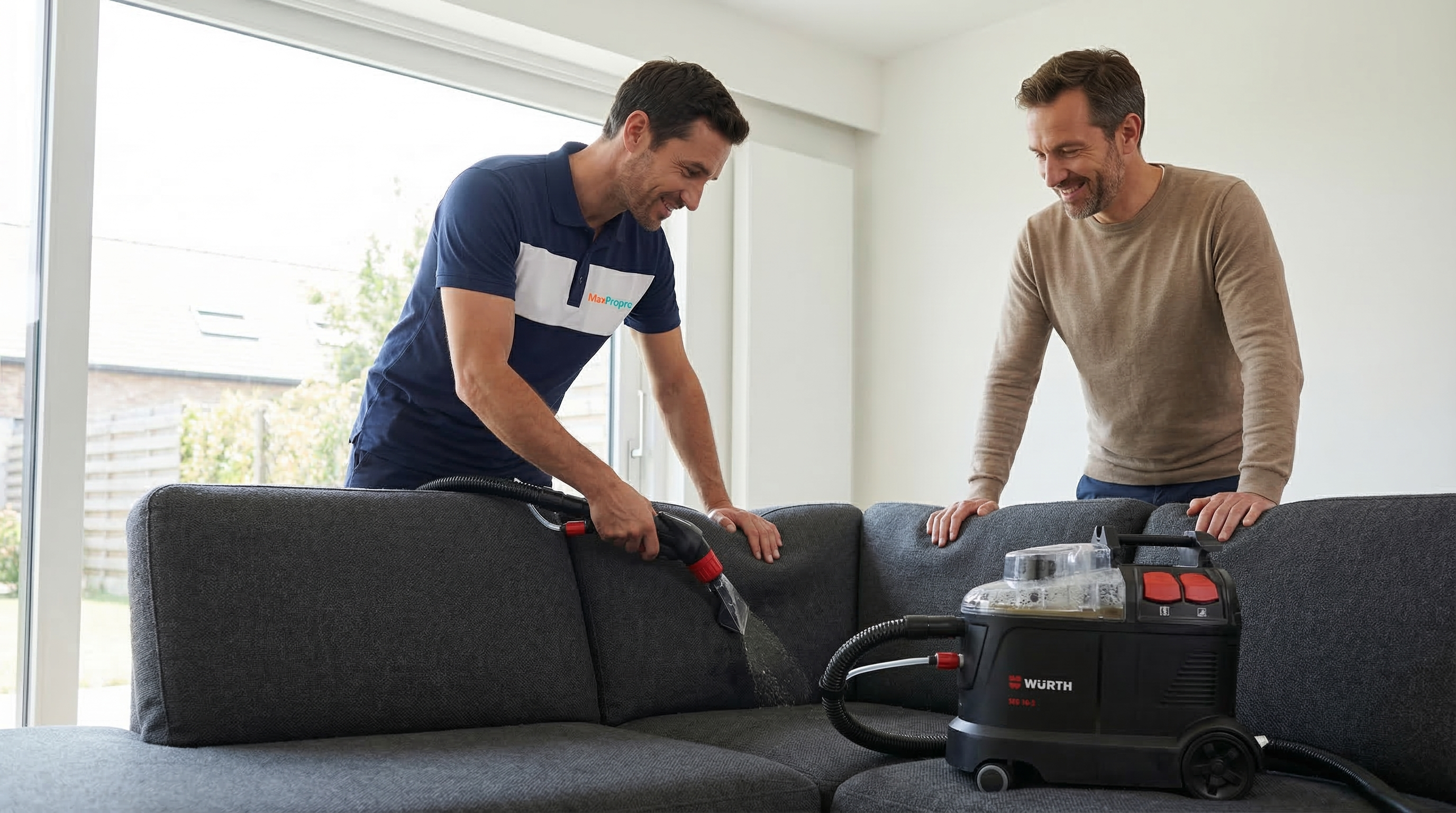 Nettoyage professionnel de canapé par MaxPropre - injection extraction